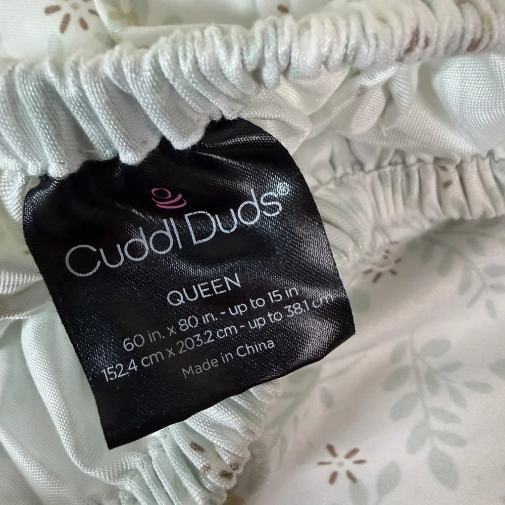 Cuddl Duds Sheet Set Queen Floral Botanical Print Soft Microfiber Bedding
